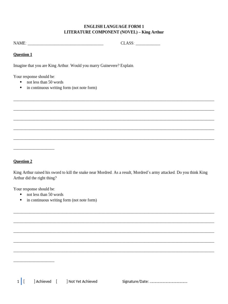 316459635 Form 1 Literature in English Novel | PDF