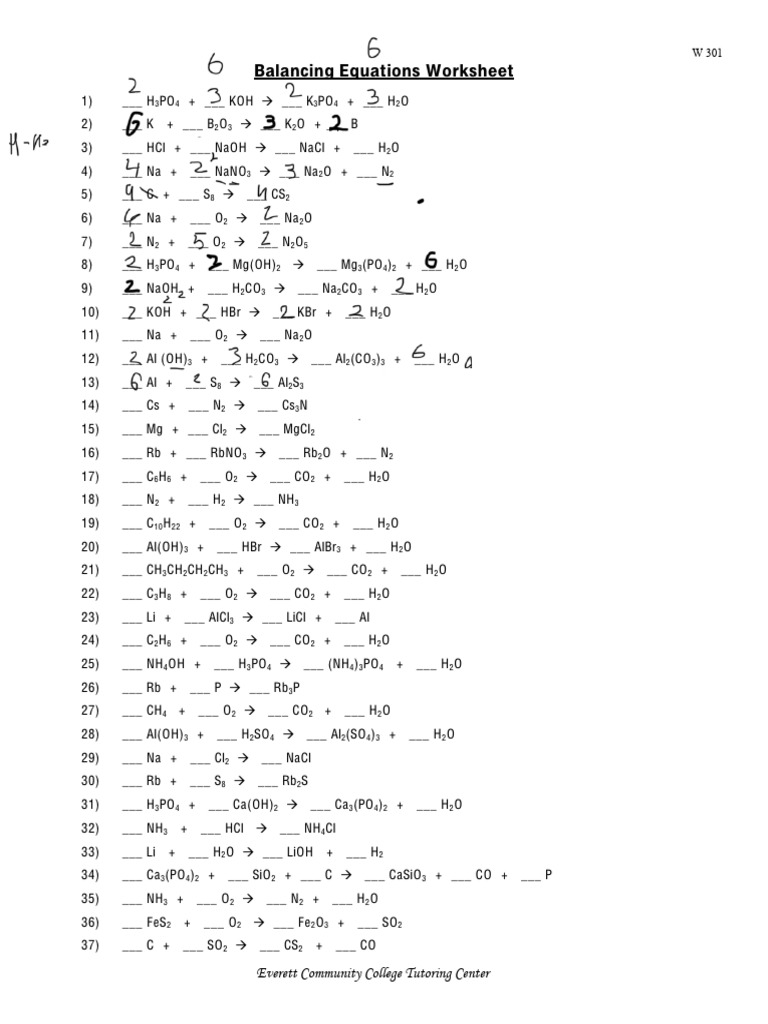 Balancing Equations | PDF