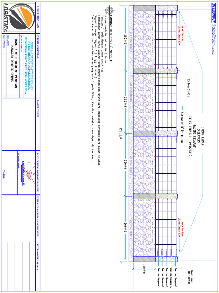 Draft Perencanaan Ramp Atau Screen Mesh Dinding Penahan Drymix (2) | PDF
