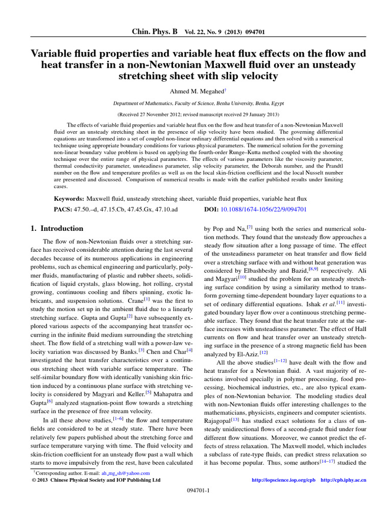 Variable Fluid Properties and Variable Heat Flux Effects on the Flow ...