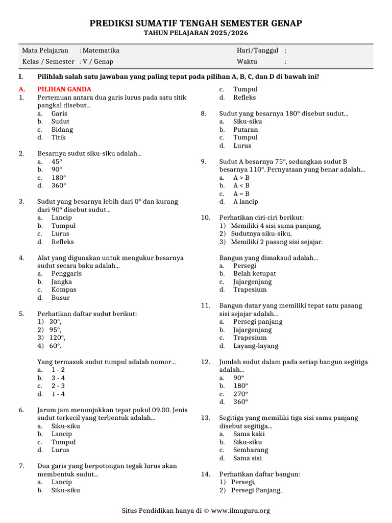 5 Sd Sts Matematika | PDF