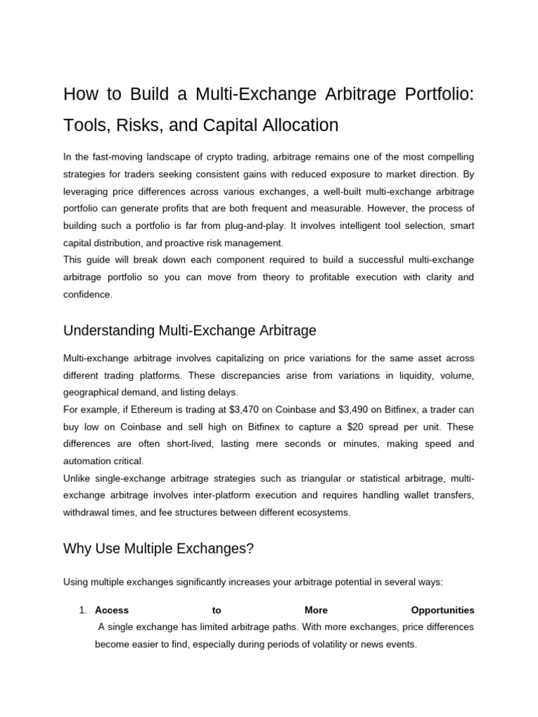 How to Build a Multi-Exchange Arbitrage Portfolio_ Tools, Risks, And ...