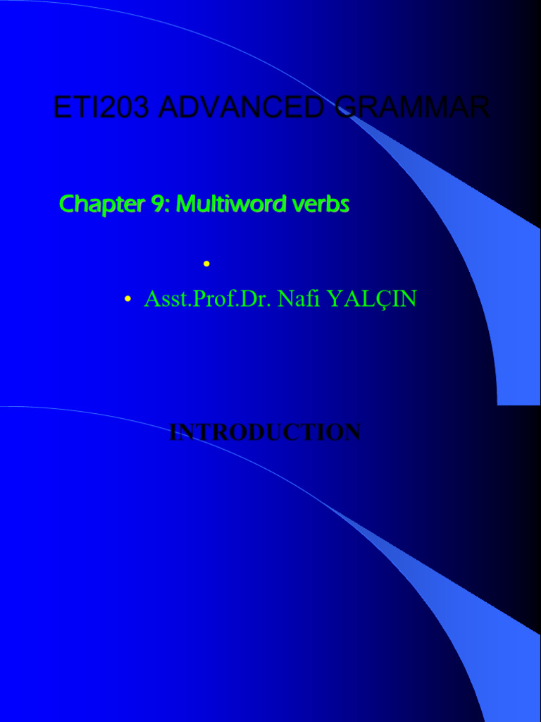 10- Multiword-verbs | PDF | Verb | Syntactic Relationships