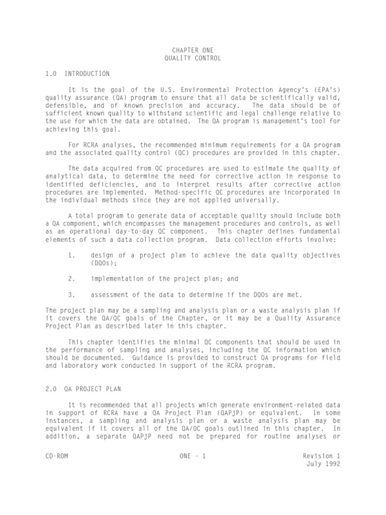 Chapter 1 - Quality Control | PDF