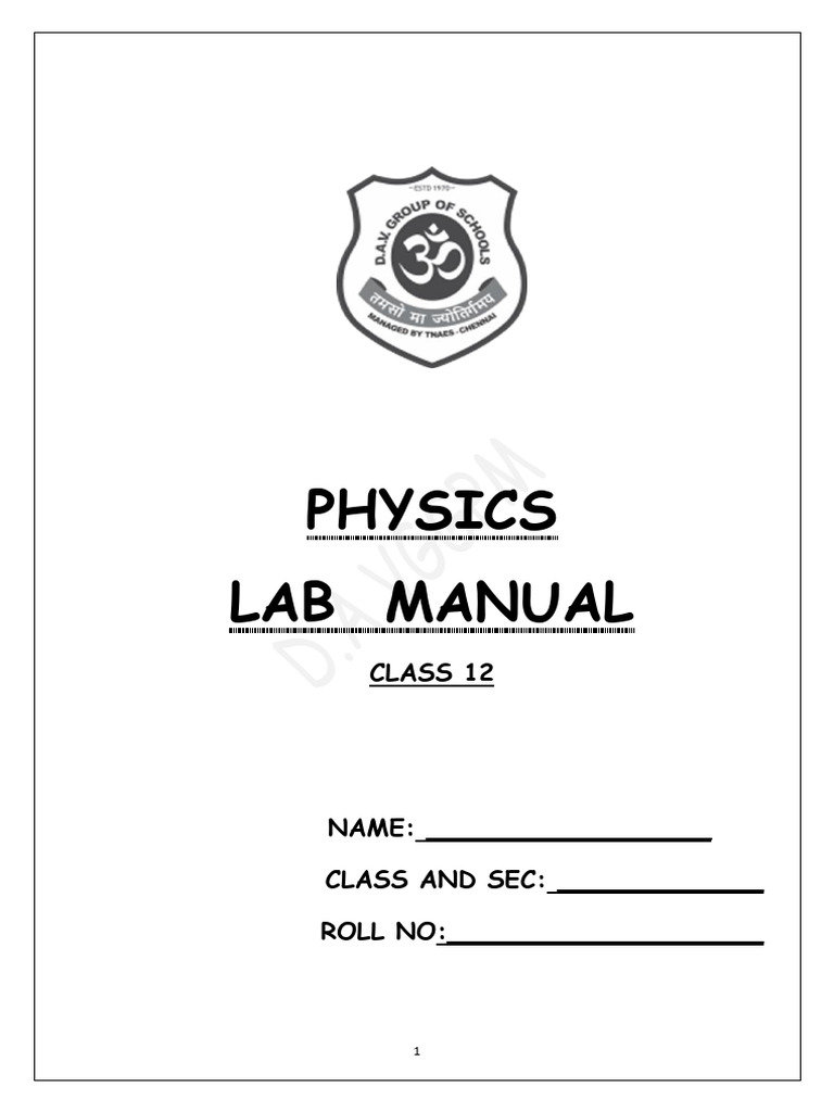 Class 12 Lab Manual 2024-25 (New) | PDF | P–N Junction | Electrical ...