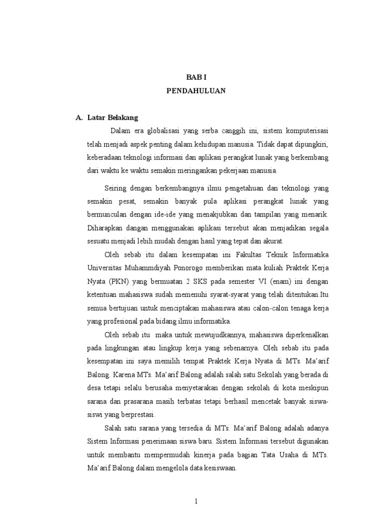 CONTOH MAKALAH MAGANG