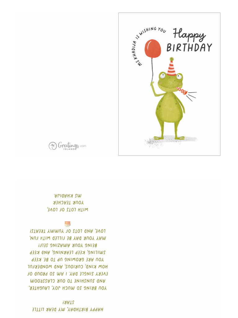 Hoppy Frog Card GreetingsIsland | PDF