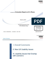 Samsung Relative Evaluation Report on S1, iPhone