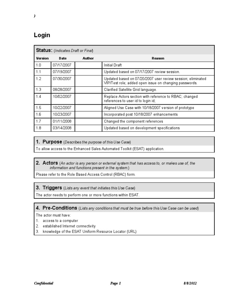 Sample Use Case Login Password Use Case