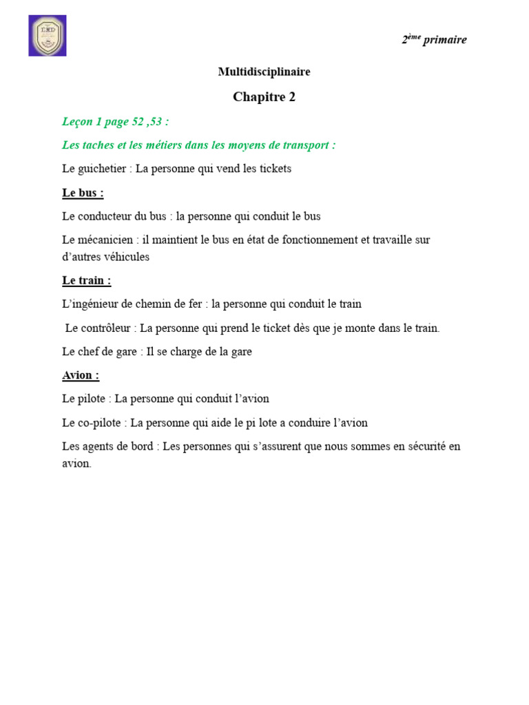 Chapitre 2 Lecon 1 ,2 Deuxieme Primaire | PDF