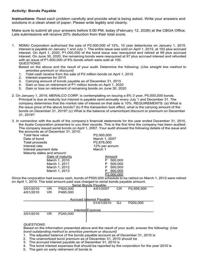 Activity Bonds Payable | PDF