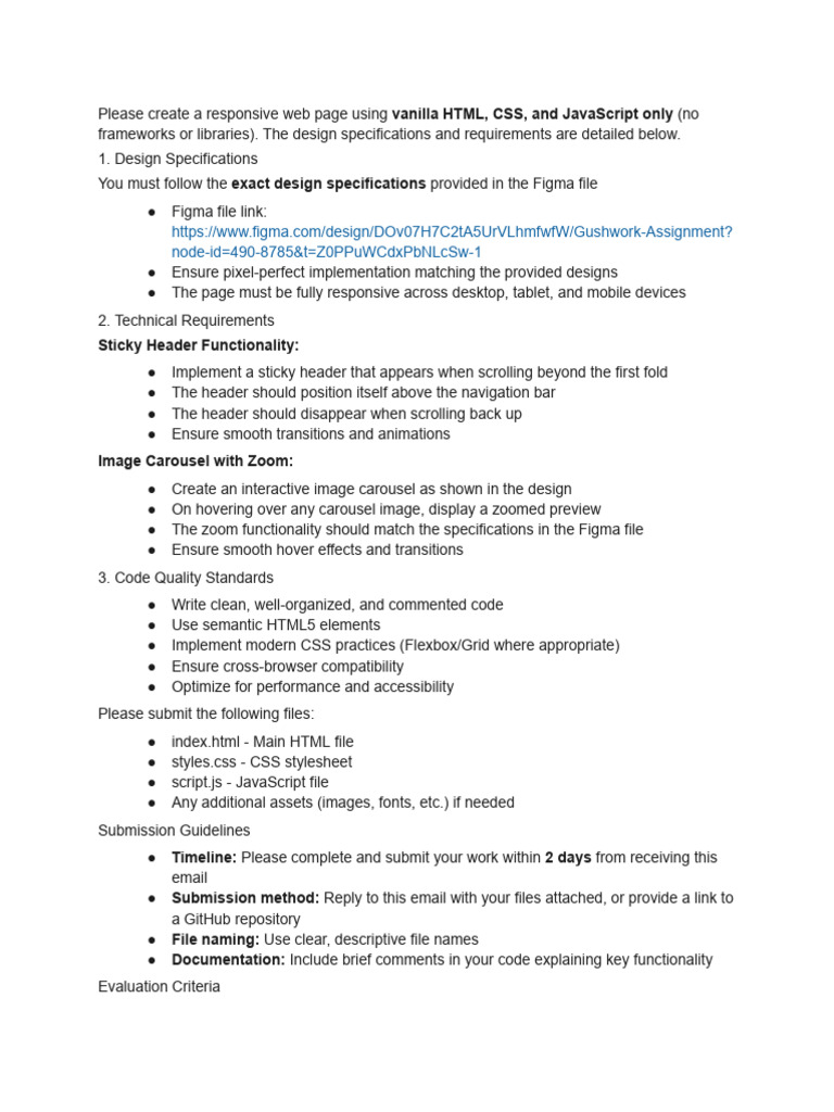 Wed Dev Assignment | PDF
