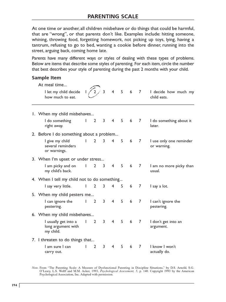 Parenting Scale | PDF