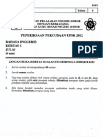 English Trial Paper 1 Johor 2012