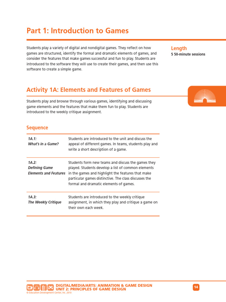 Game Design Sample Activity | PDF