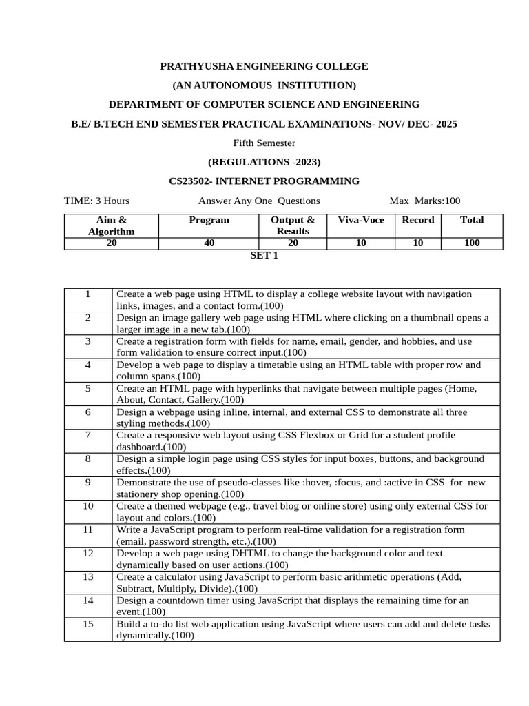 Ip Practical Question Paper | PDF