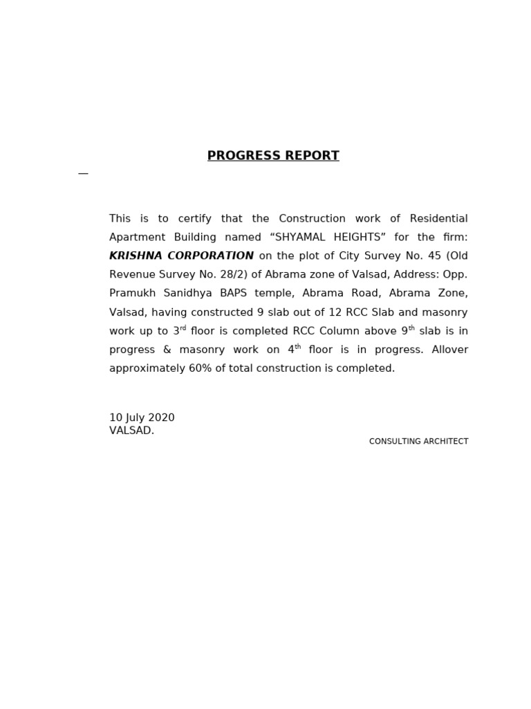 1st Progress Report | PDF