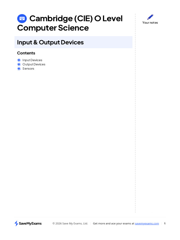08 Input and Output Devices | PDF