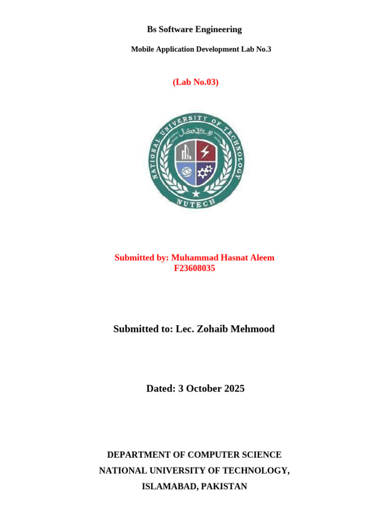 F23608035 MAD Lab No.3 | PDF