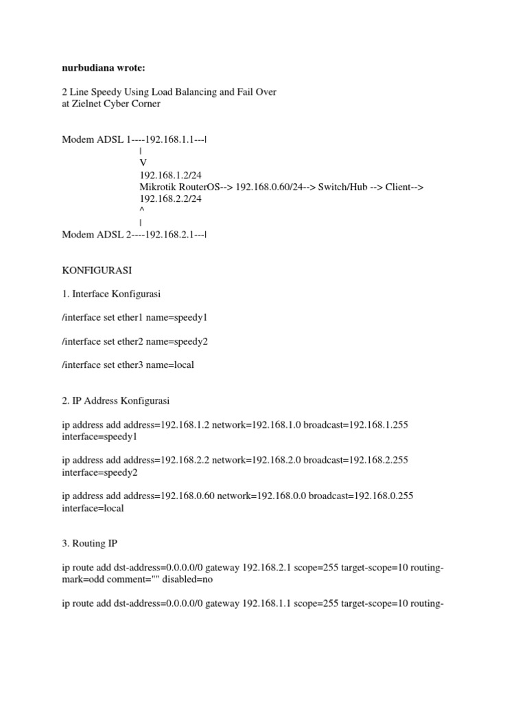 Dual ADSL Load Balancing Setup Guide | PDF | Business | Computers