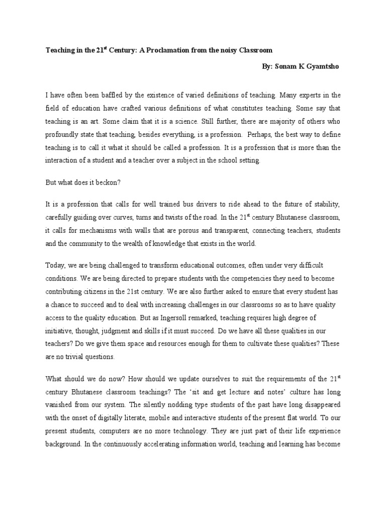 Teaching in 21st Century | PDF | Education Reform | Teachers