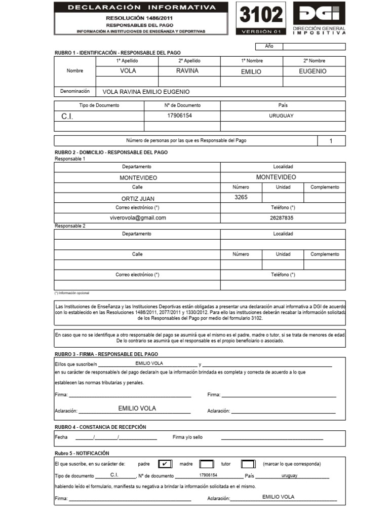 Form 3102 Colegios v1.Xls - Form 3102 | PDF