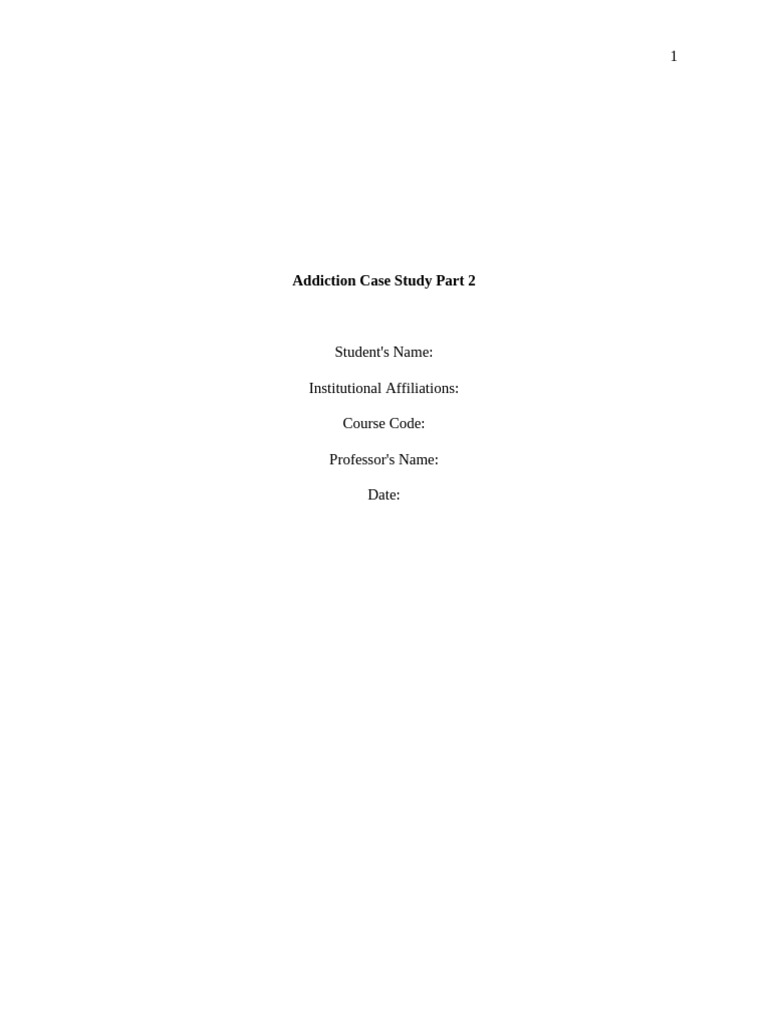 Addiction Case Study | PDF
