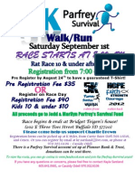 All Proceeds Go To Jedd & Marilyn Parfrey's Survival Fund: Register On Race Day
