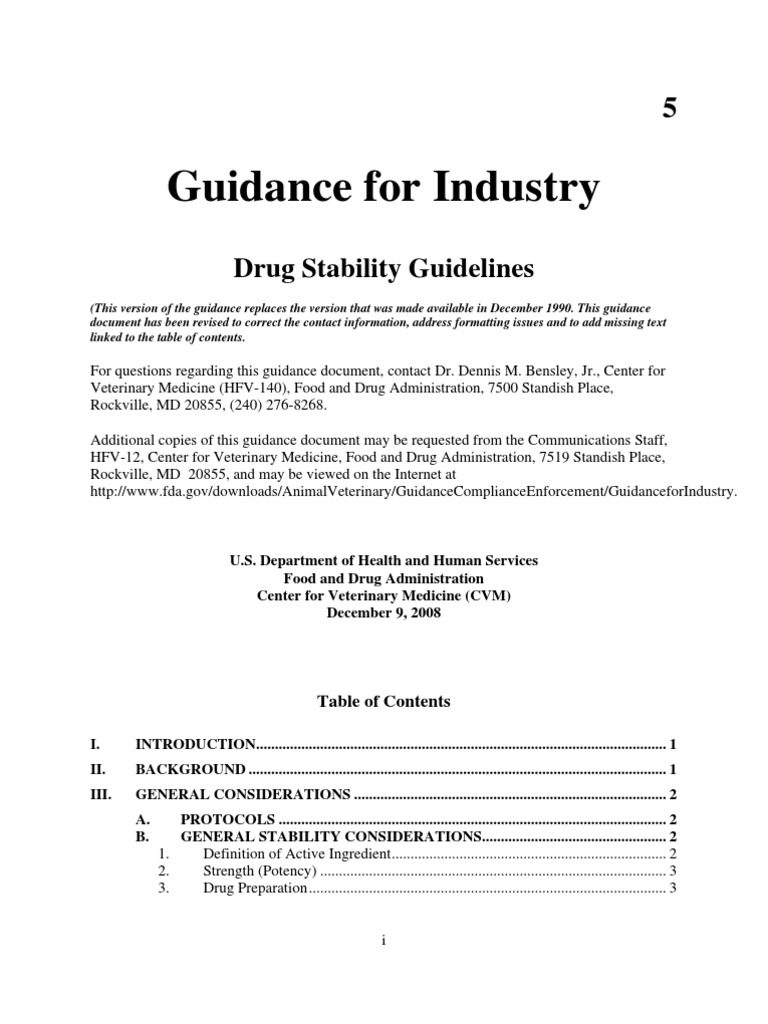 Drug Stability Guidelines for Industry | PDF | Business