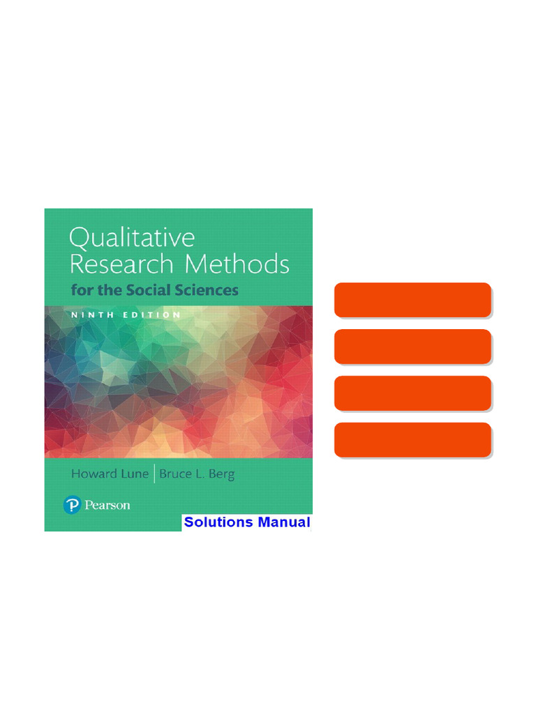 Qualitative Research Methods for the Social Sciences 9th Edition Lune ...