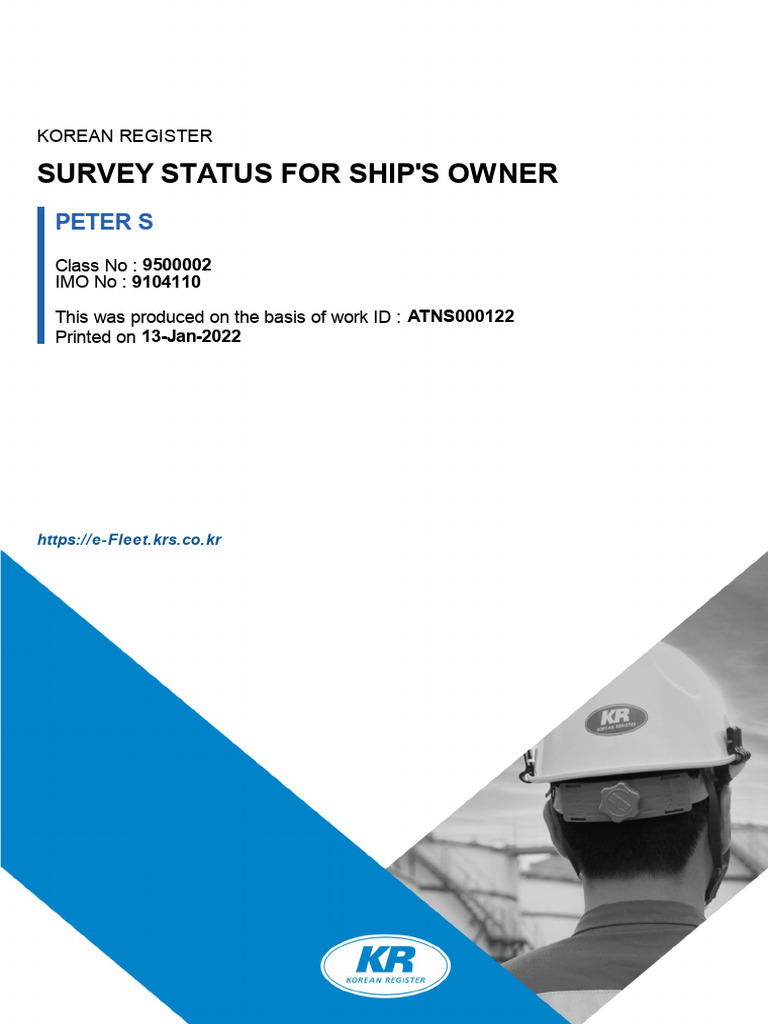 Class Survey Status | PDF | Piston | Ships