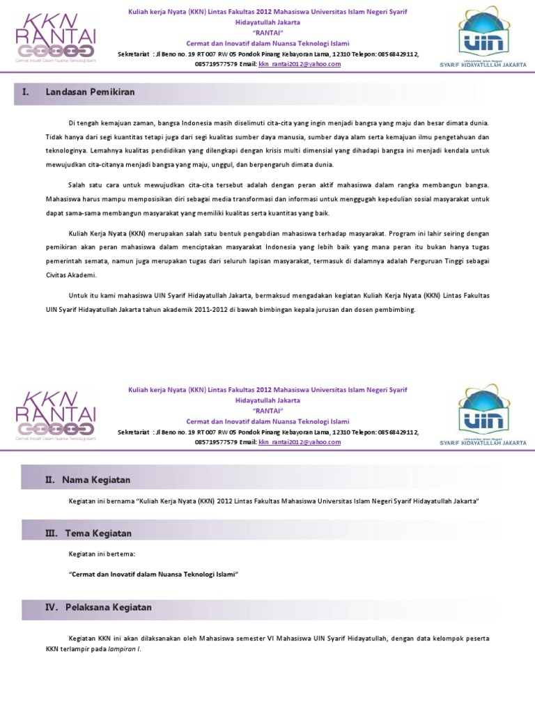 Sponsorship KKN Lintas Fakultas 2012 | PDF | Ilmu Sosial