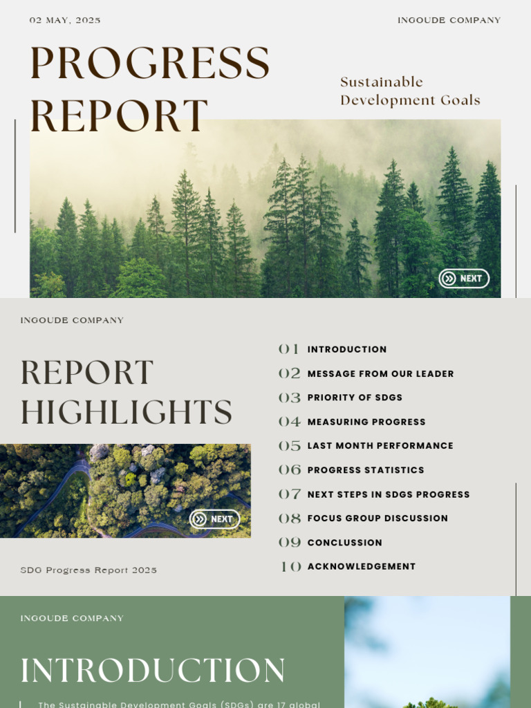 Green Modern Sustainable Development Goals Progress Report Presentation ...