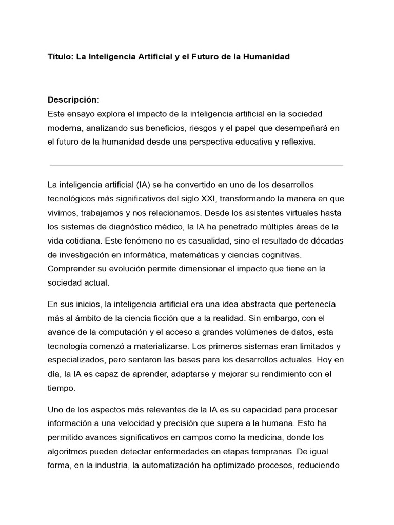 La Ia y El Futuro de La Humanidad | PDF