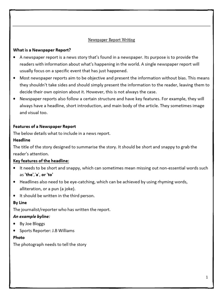 News Paper Report Pack ( Modified) | PDF