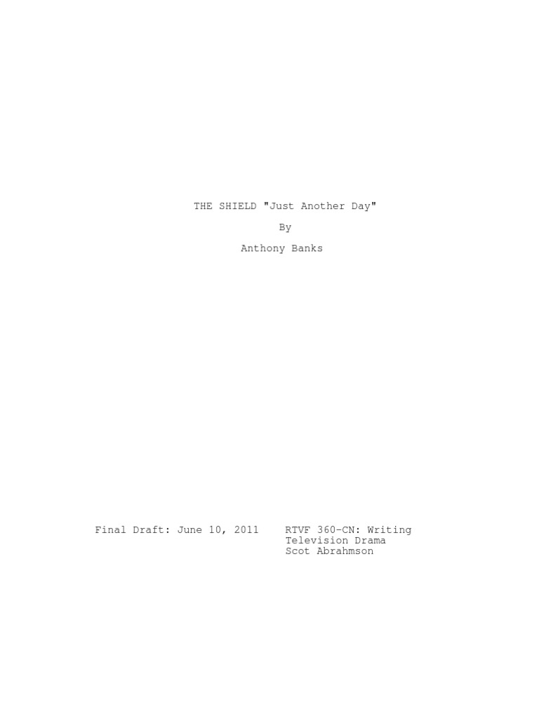 The SHIELD Just Another Day Final | PDF | Leisure | Violence