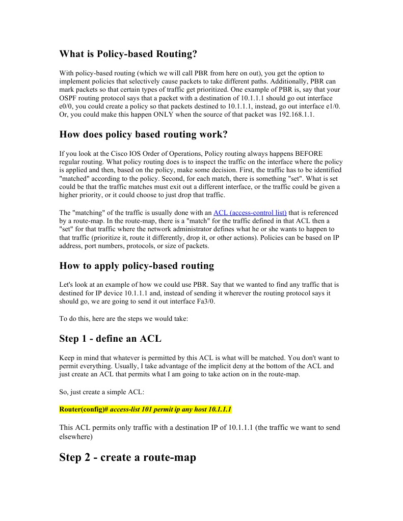 How To Create A Route-MAP | PDF | Routing | Router (Computing)