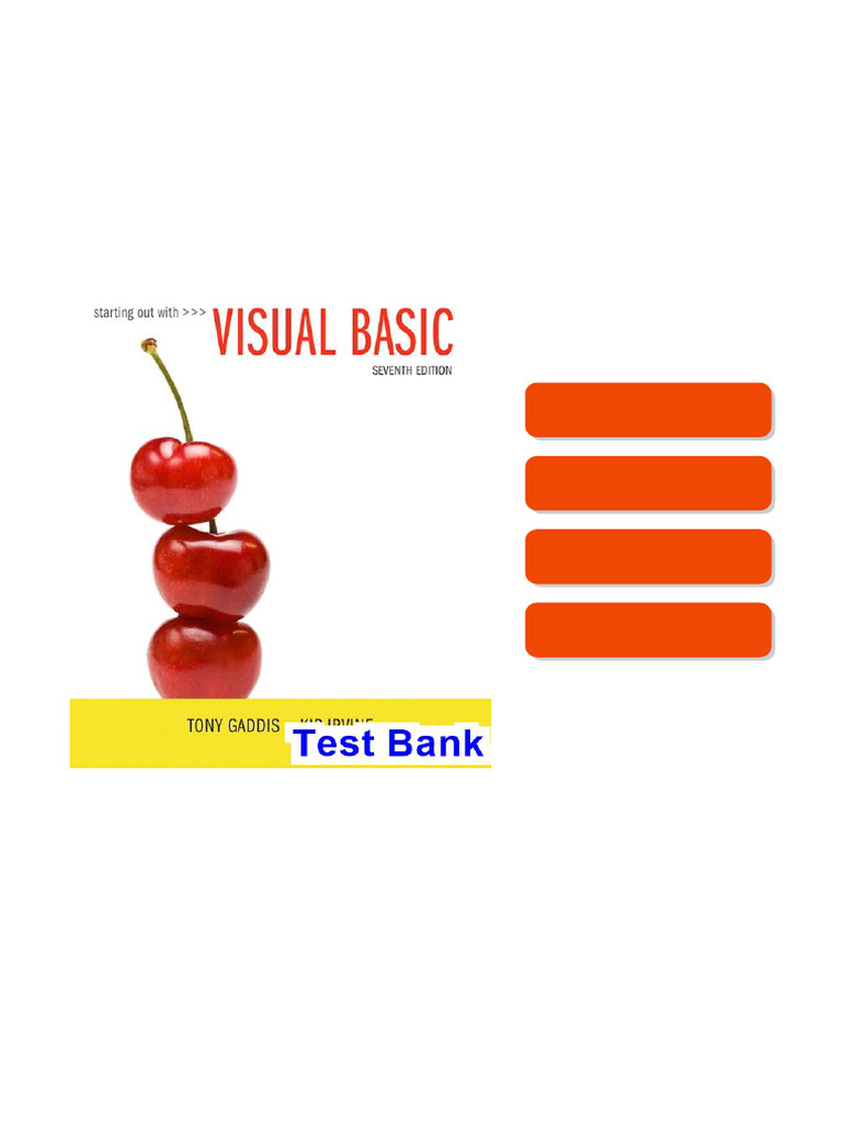 Starting Out With Visual Basic 7th Edition Gaddis Test Bank Direct Link ...
