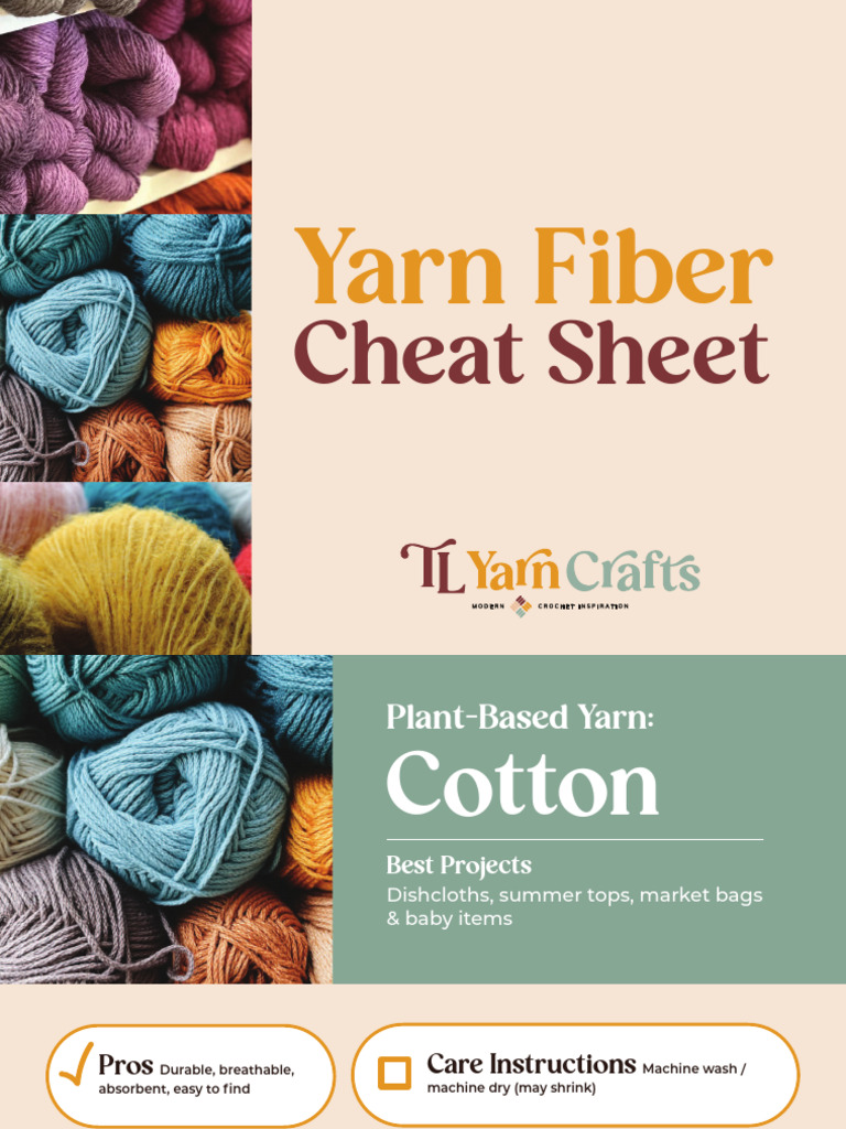 TL Yarn Crafts Yarn Fiber Cheat Sheet | PDF