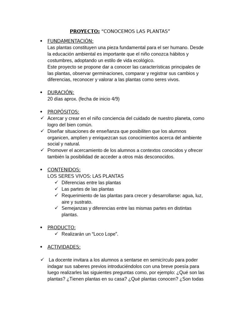 Proyecto Las Plantas | PDF | Plantas