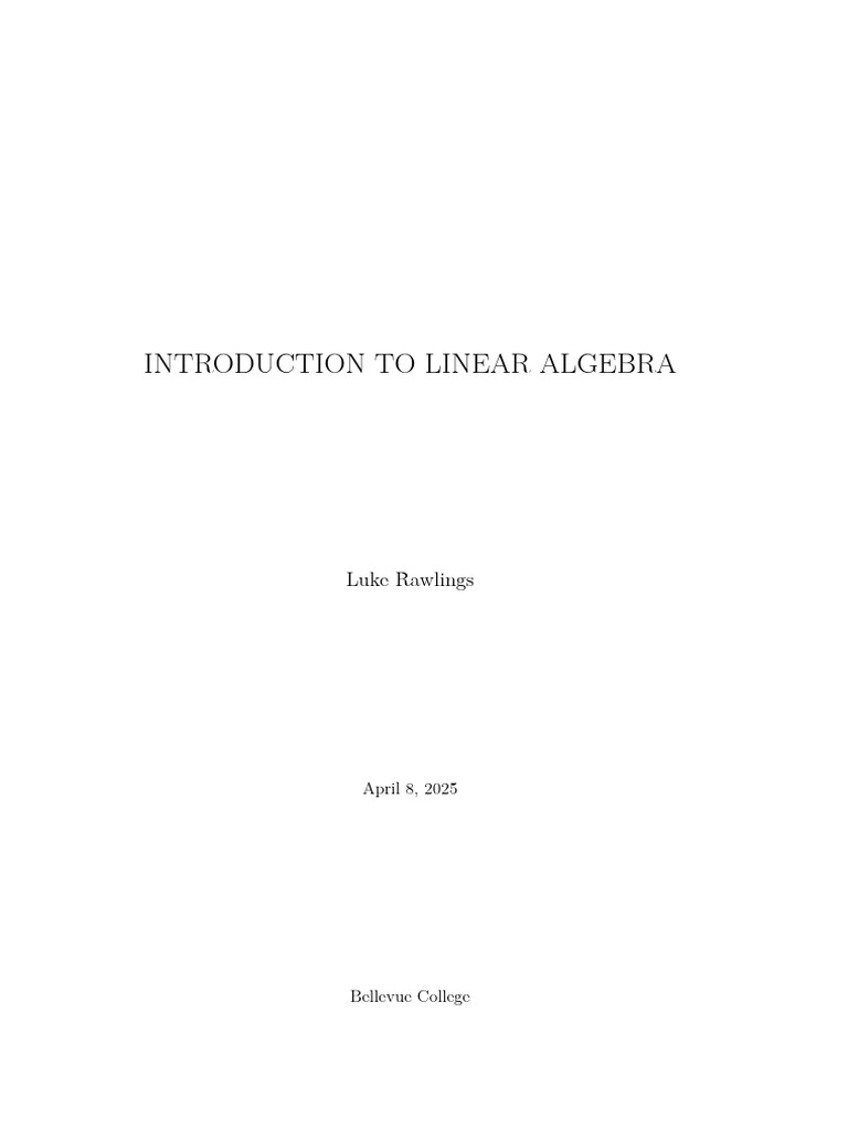 Introductory Linear Algebra Draft 2 | PDF | Matrix (Mathematics ...