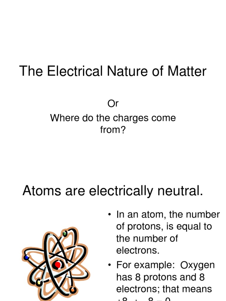 The Electrical Nature of Matter Ion Atoms