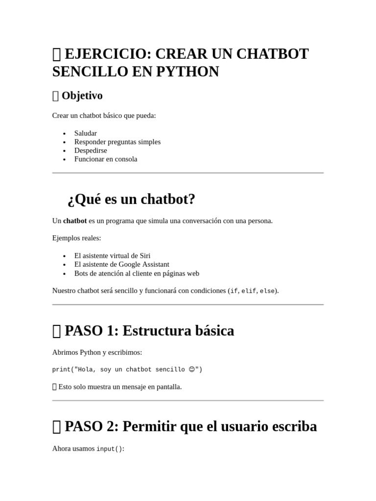 Crear Un Chatbot | PDF | Python (lenguaje de programación ...