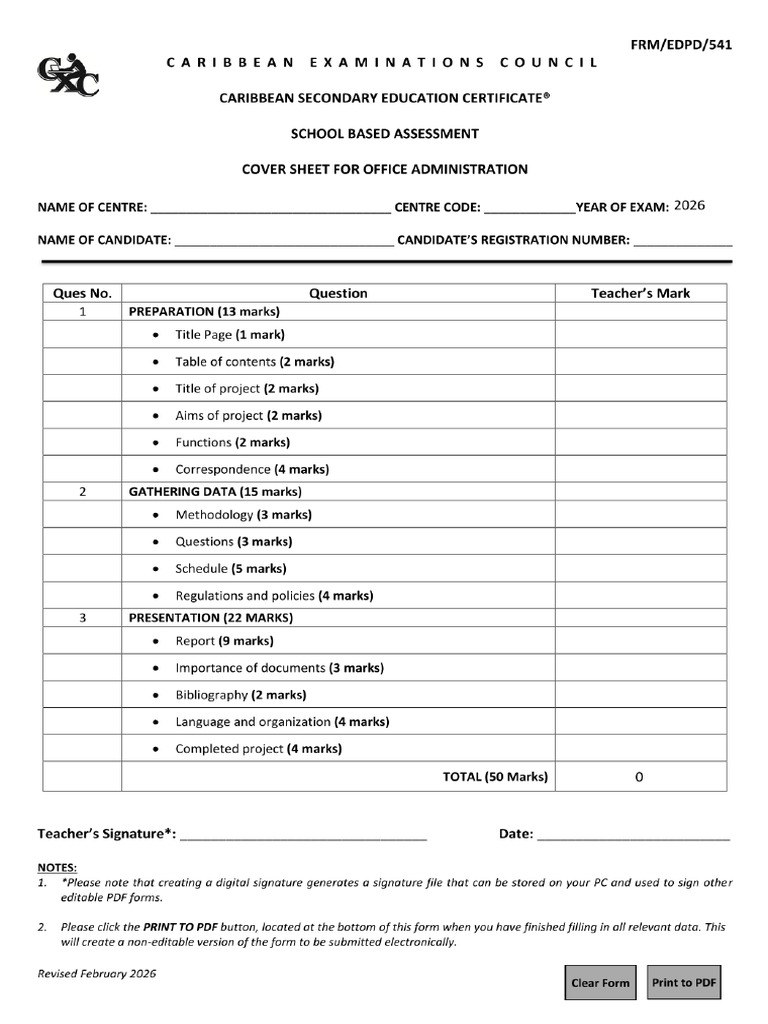CSEC OffAdmin CoverSheetForESBA RevFeb2026 Fields | PDF
