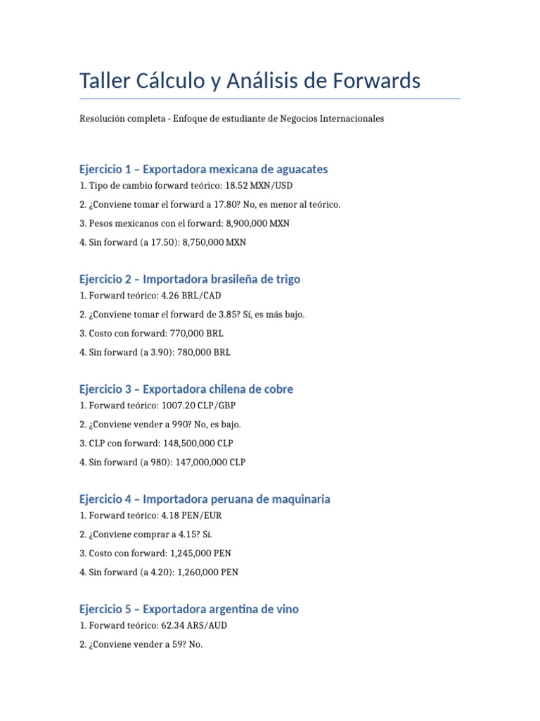 Resolucion Taller Forwards | PDF