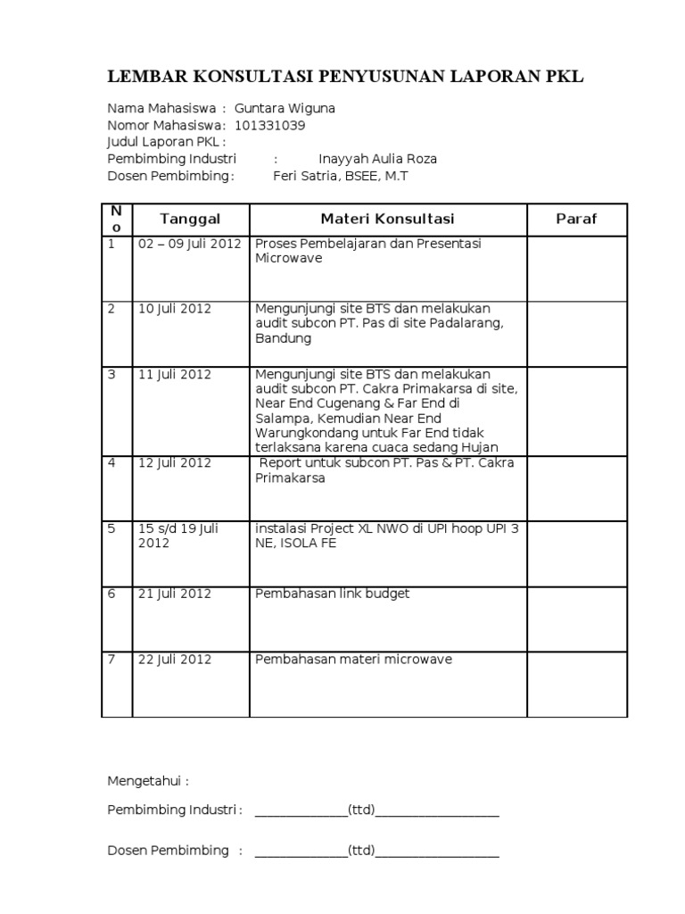 Lembar Konsultasi Laporan Pkl 2012(1)