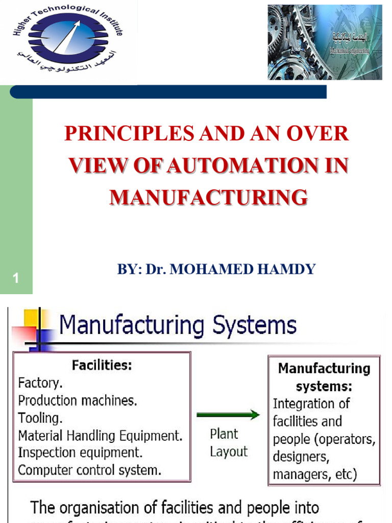 Principles and an Over View of Automation in Manufacturing | PDF