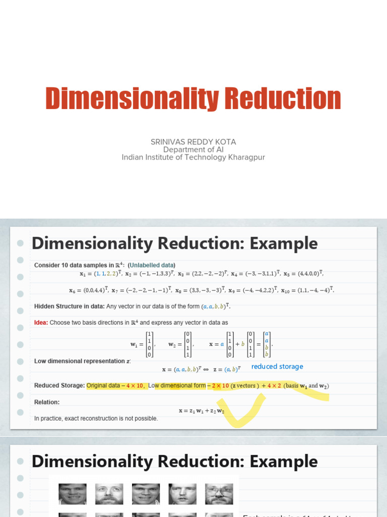 Dimensionality Reduction | PDF | Basis (Linear Algebra) | Matrix Theory