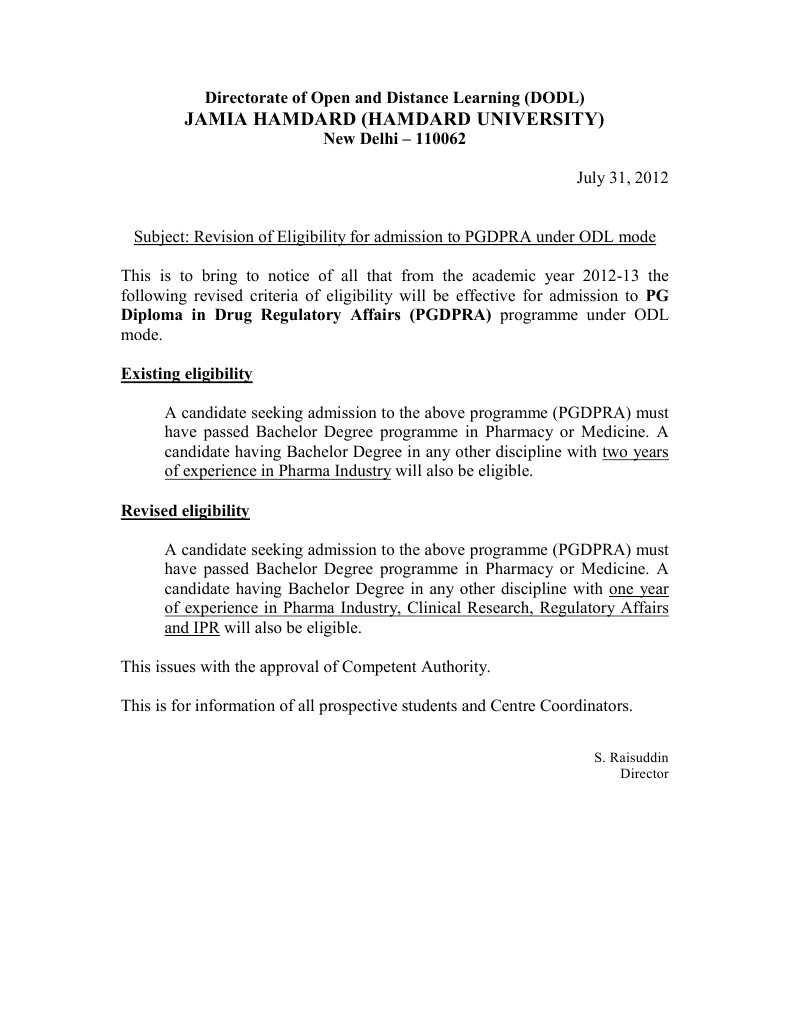 PGDPRA Elibility Revised | PDF