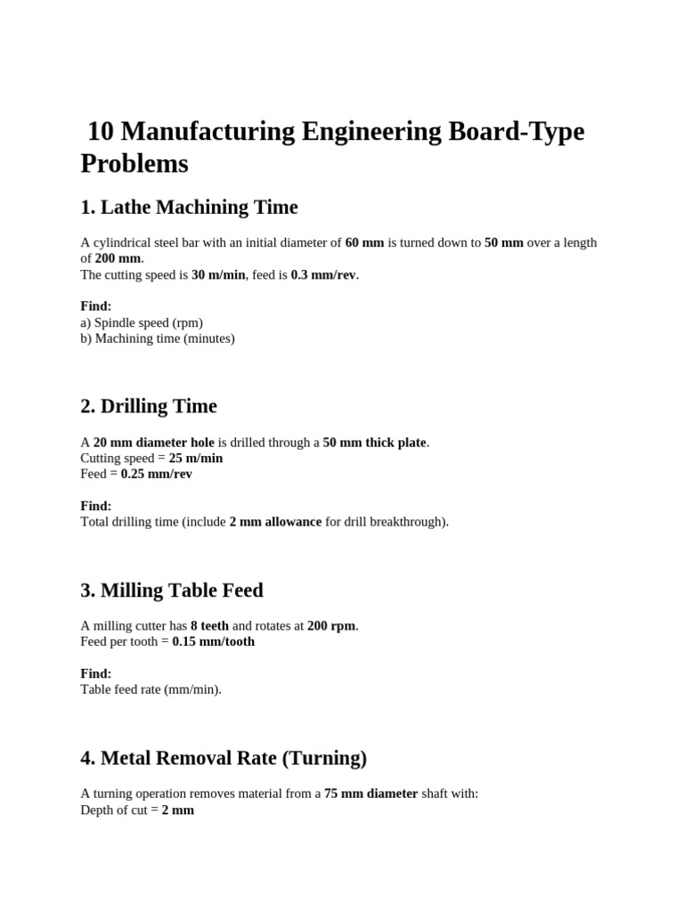 10 Manufacturing Engineering Board | PDF
